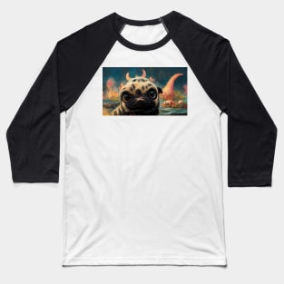 Emma the Pugosaurus Baseball T-Shirt